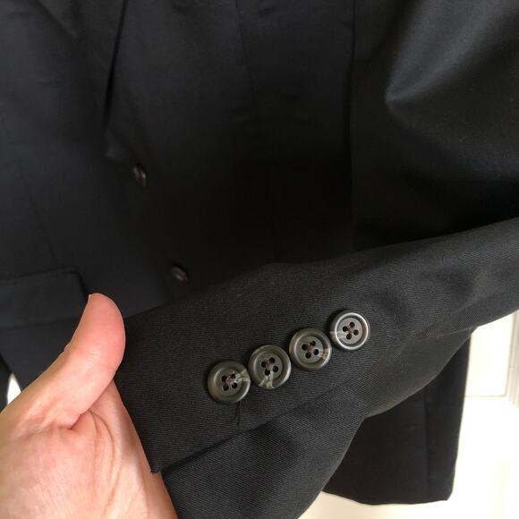 VTG 90s Ralph Lauren Green Label Wool Cashmere Suit 42R Classic Fit Black Canada - Picture 6 of 14